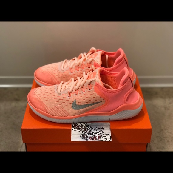 NEW Nike Free RN 2018 Flyknit Running Shoes Pink - Picture 3 of 8